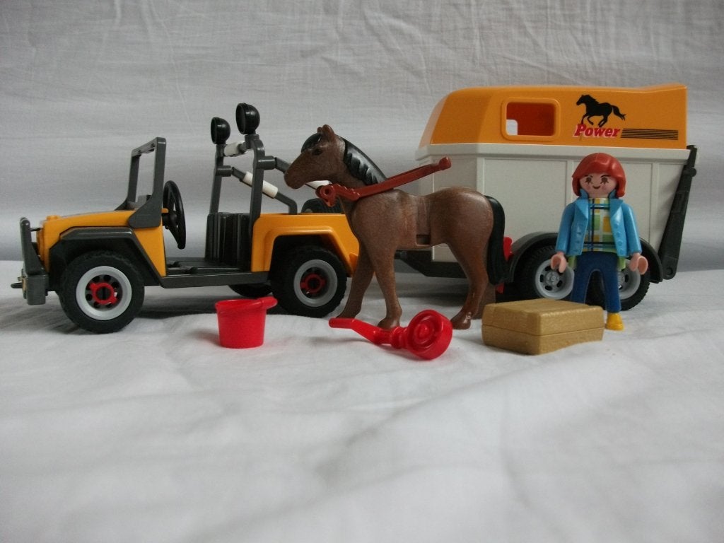 Playmobil set 3249 Farm jeep met paardentrailer, Kinderen en Baby's, Speelgoed | Playmobil, Ophalen of Verzenden, Gebruikt, Complete set