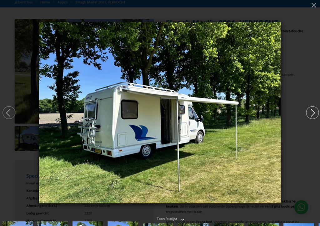 Camper fiat 1,9 diesel 90 pk nu in prijs verlaagd, Standaard zit, Ringverwarming, Fiat, Tot en met 2