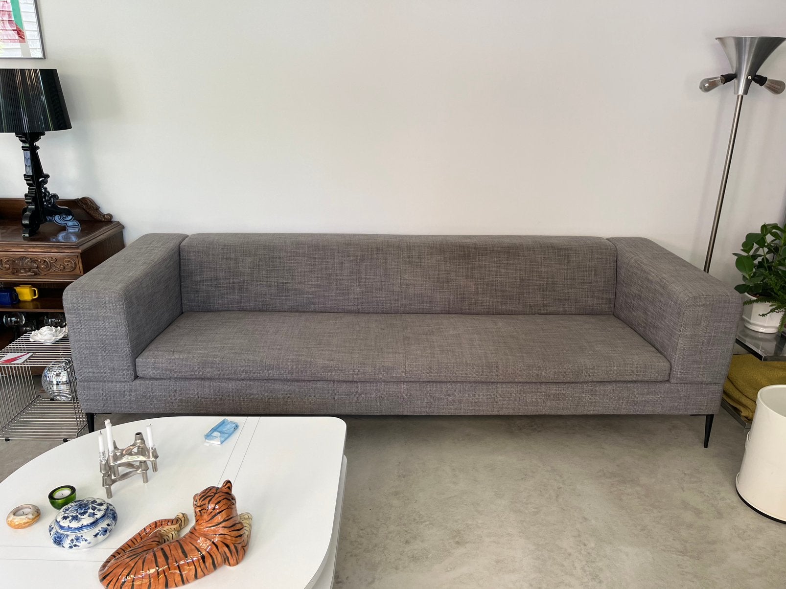 Gratis: prachtige designbank, zit fantastisch, donkergrijs, Ophalen, 250 tot 300 cm, Gebruikt, 75 tot 100 cm