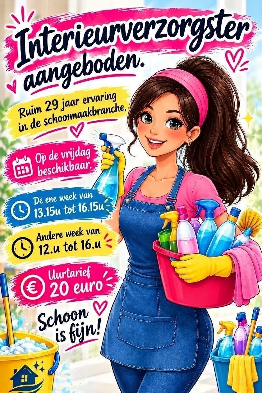 Aangeboden  interieurverzorgster  omgeving Beverwijk, Vacatures, Overige uren, Overige niveaus, Vanaf 10 jaar, Overige vormen