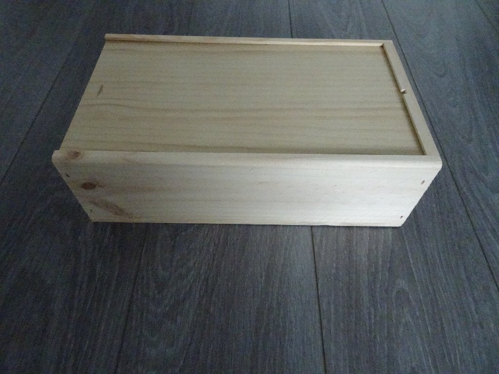 HOUTEN WIJNDOOS / OPBERGKIST 2 FLESSEN – 36 x 22 x 12 CM, Ophalen of Verzenden