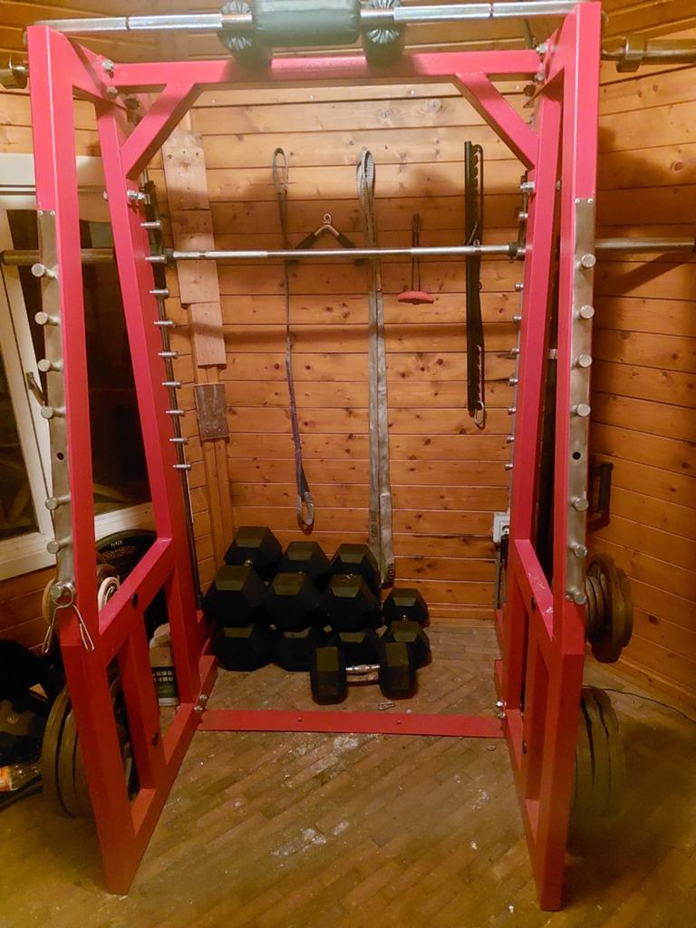 Power rack +smithmachine, Ophalen of Verzenden, Krachtstation