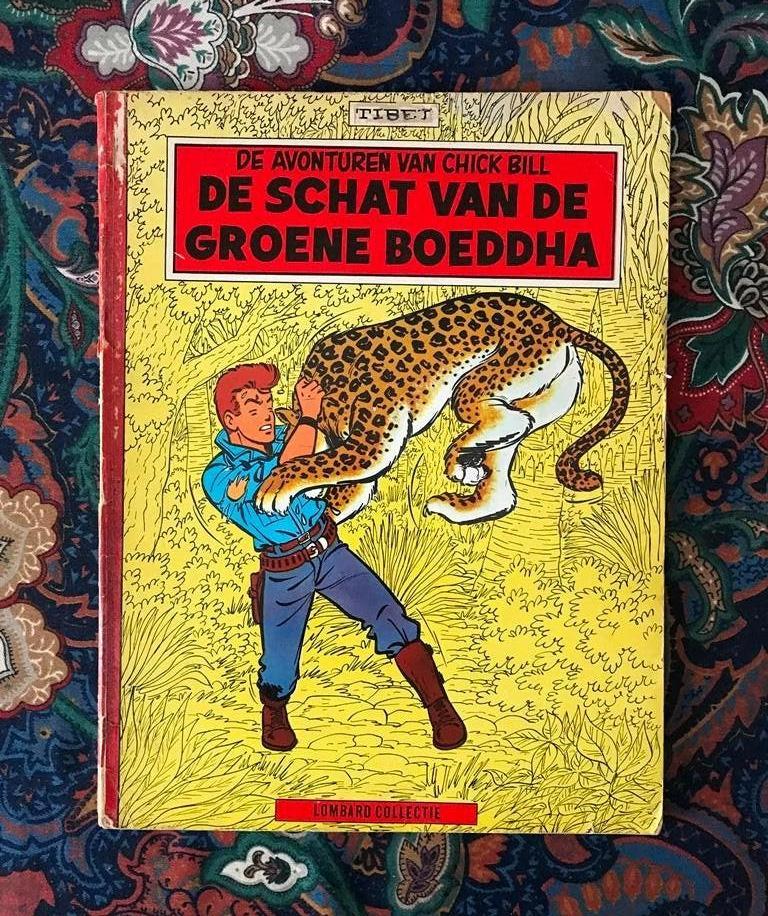 Chick Bill /de schat van de groene Boeddha/Lombard 1e druk !, Boeken, Gelezen, Eén stripboek, Ophalen of Verzenden, Tibet en A.P. Duchateau