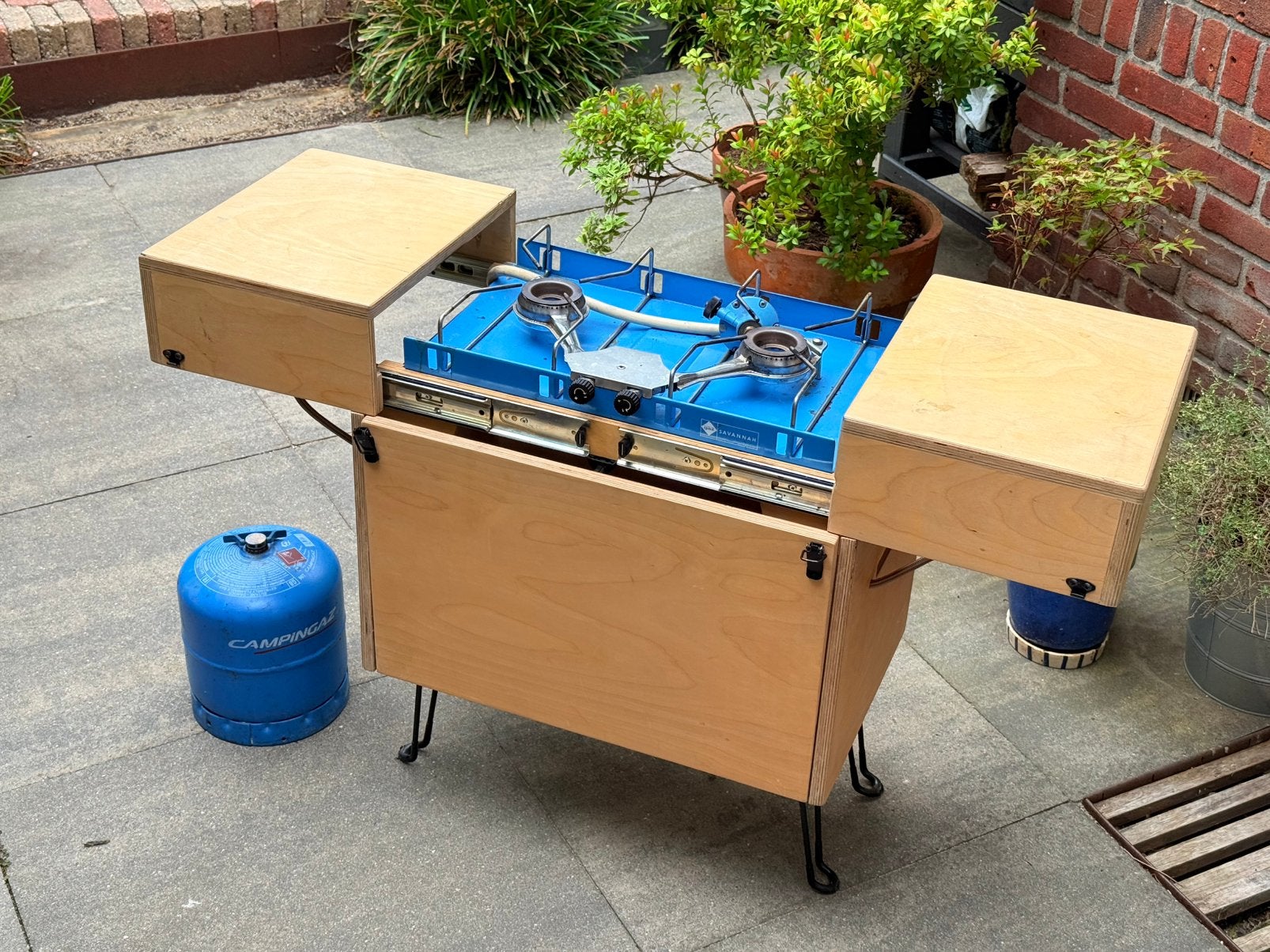 Veldkeuken kampeer-kit gasstel incl gasfles, Caravans en Kamperen, Ophalen