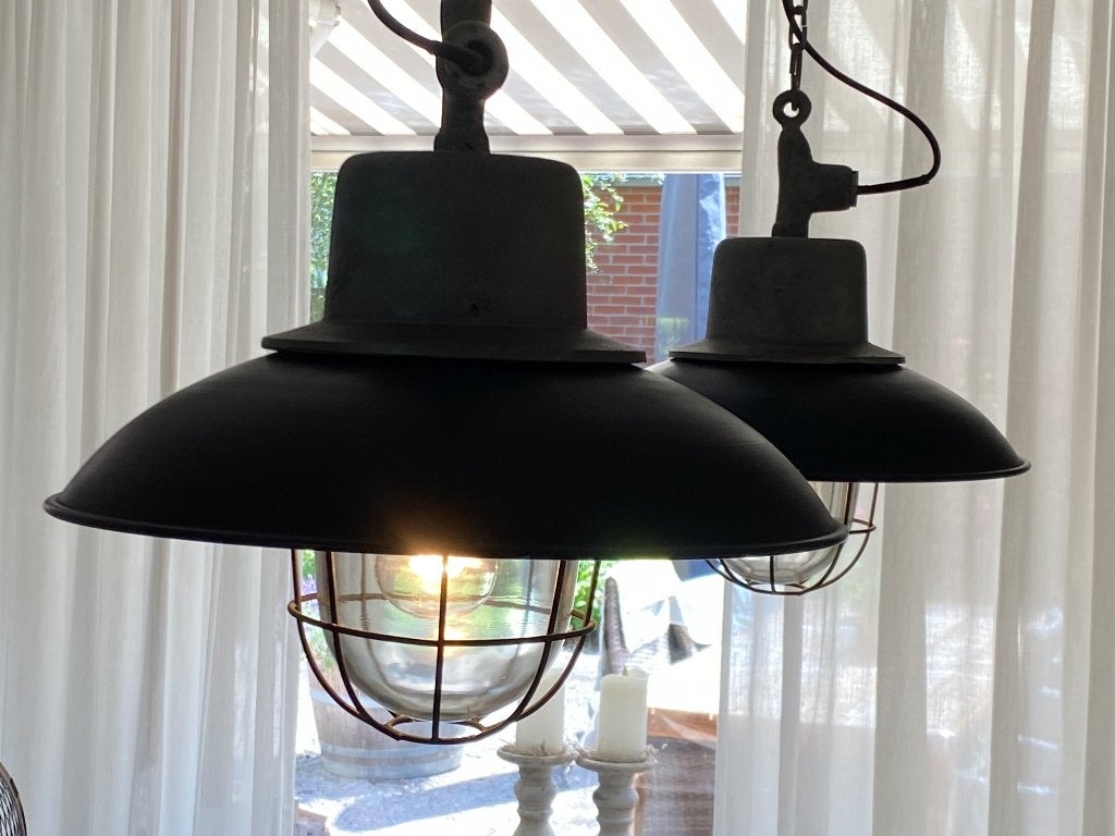 Eetkamerlampen( set van twee), Huis en Inrichting, Lampen | Hanglampen, Ophalen, Gebruikt, E27 (groot), Glas