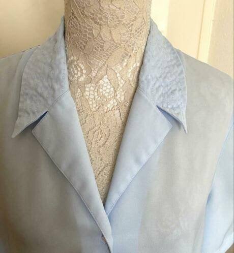 Erfo classic blouse maat 40, Ophalen of Verzenden, Zo goed als nieuw, Maat 38/40 (M), Blauw