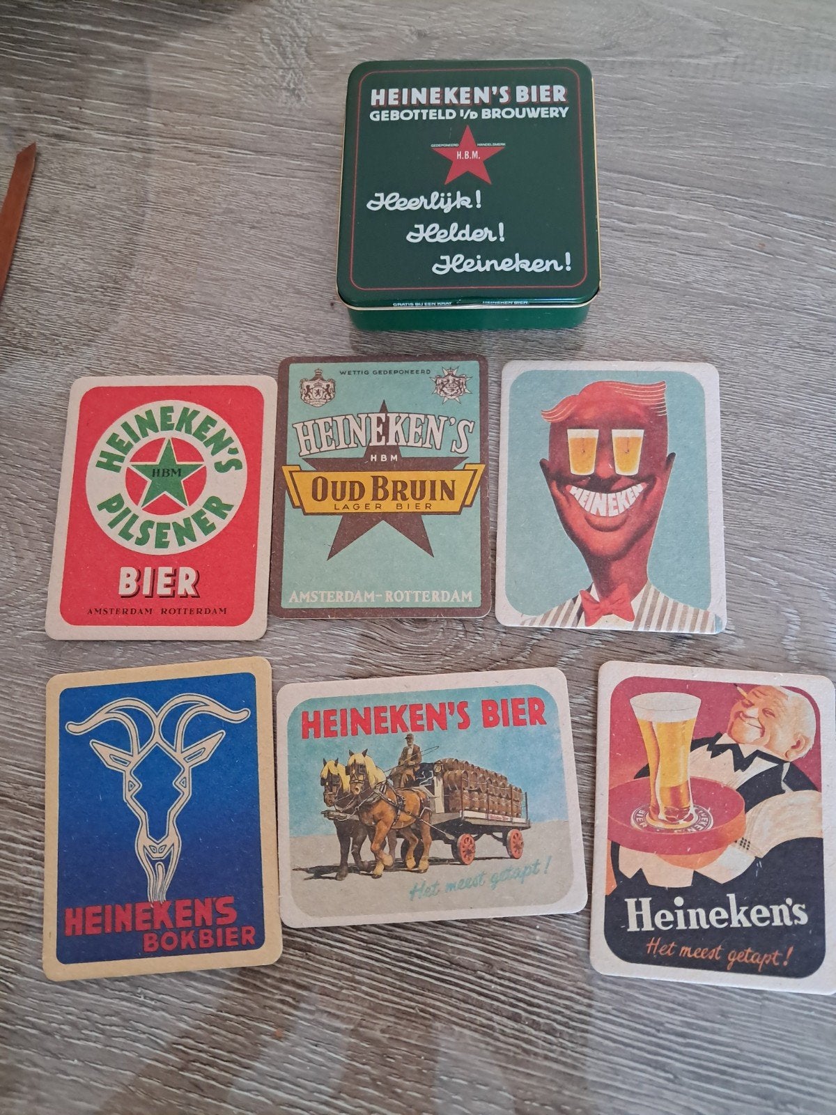 Heineken verzameling: viltjes, blikje en flesopeners, Verzamelen, Biermerken, Ophalen, Gebruikt, Flesopener, Heineken