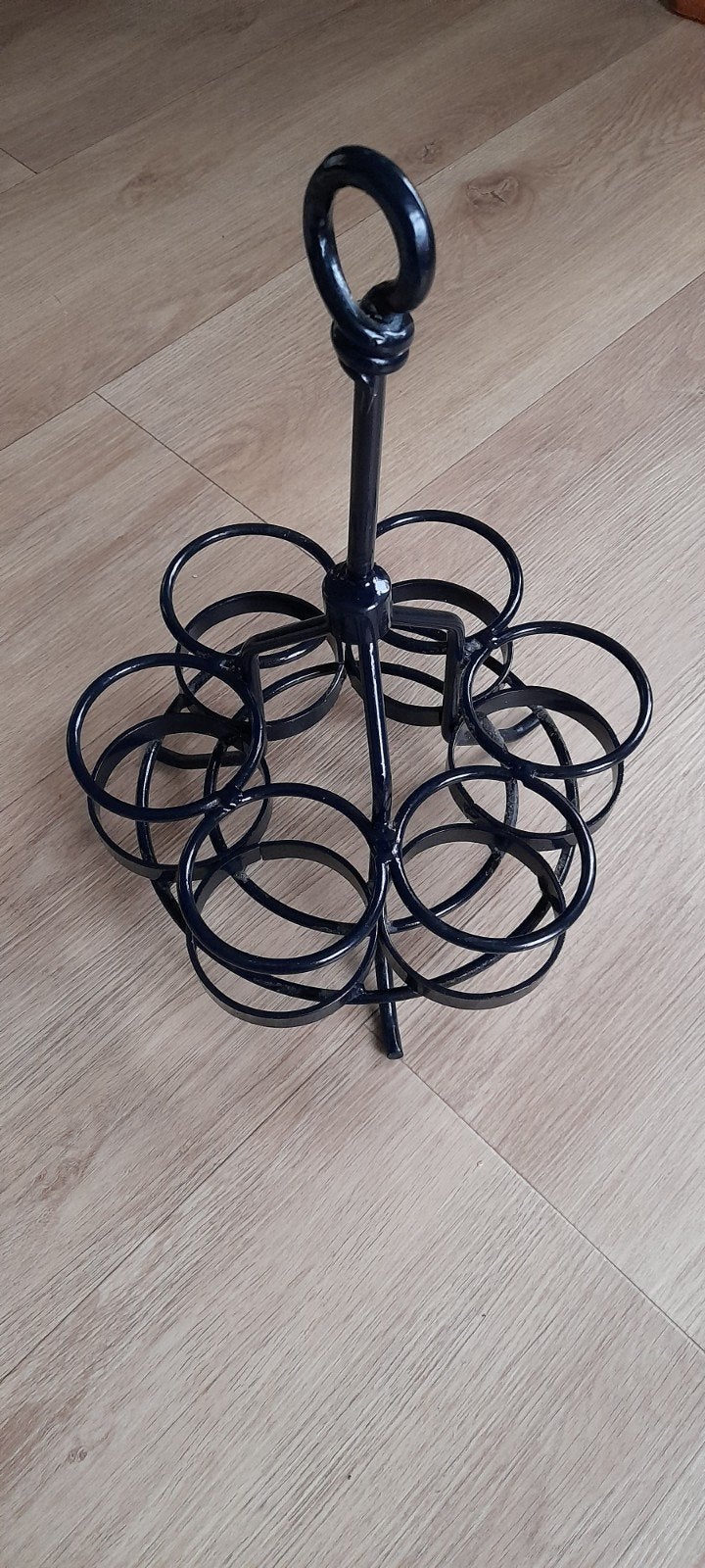 Metalen flessenrek voor 6 flessen, zwart., Huis en Inrichting, Woonaccessoires | Wijnrekken, Gebruikt, Ophalen of Verzenden, Minder dan 5 flessen