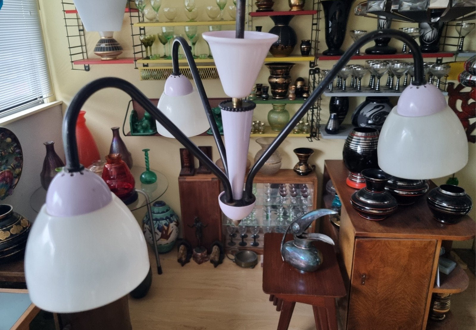 Sputnikvariant lamp fifties kunststof 48x48x48cm. 25cm hoog., Ophalen of Verzenden