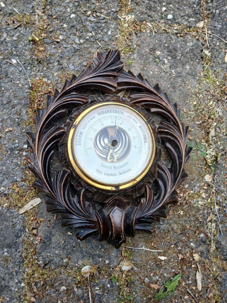 Antieke aneroïde barometer Zwarte-Woud-stijl Otto Lincker Ar, Antiek en Kunst, Ophalen of Verzenden