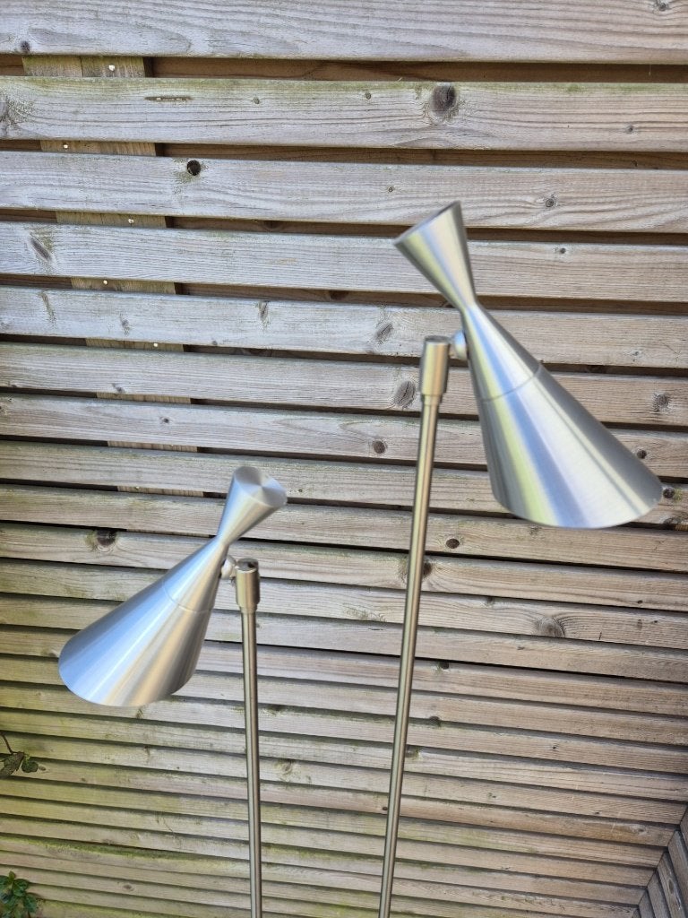 Vloerlamp - Zilv. kleurig Metaal - Design - HALA - Vintage *, Ophalen, Gebruikt, DESIGN    -    VINTAGE, 100 tot 150 cm