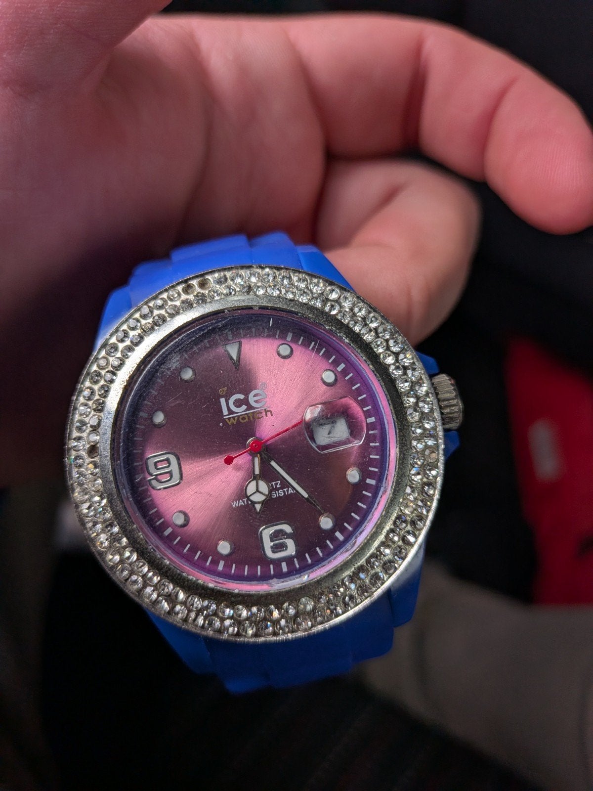 Ice Watch horloge blauw met strass, Overige merken, Kunststof, Gebruikt, Polshorloge