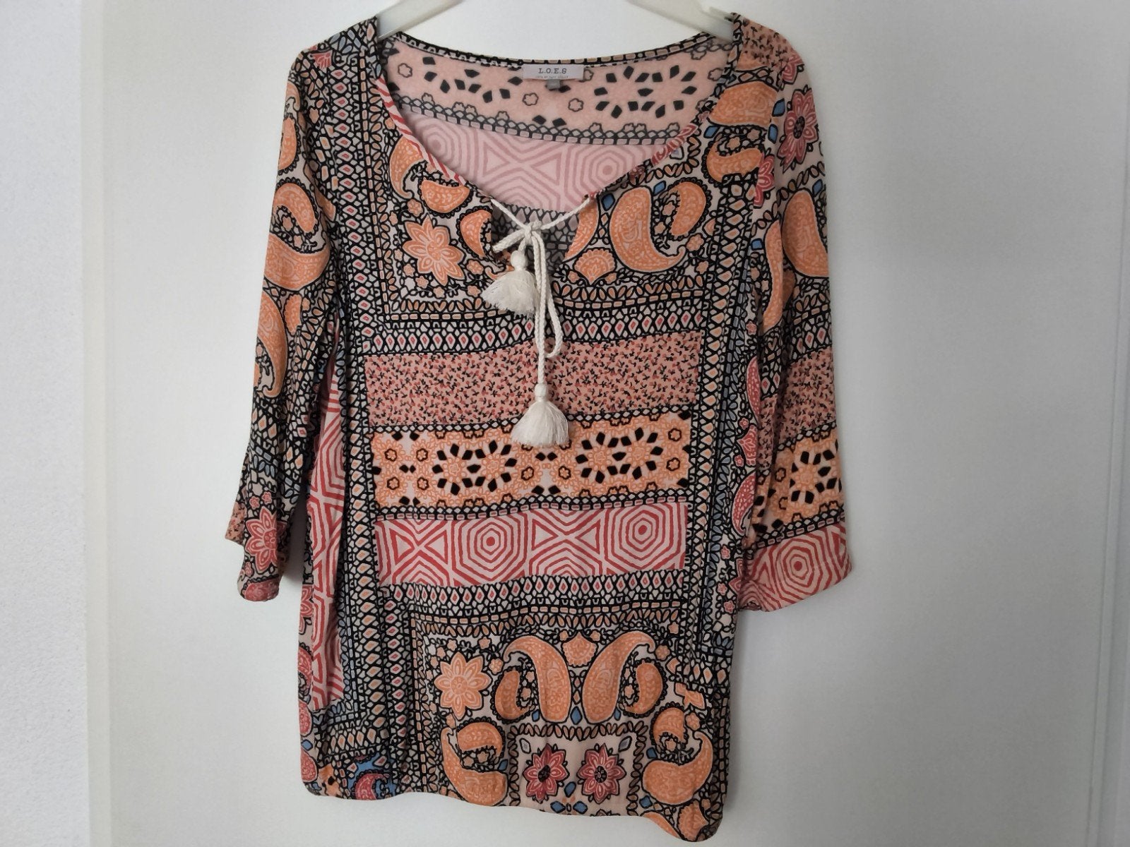 Mooie dames top met vrolijke kleuren merk L.O.E.S, Meerkleurig, Ophalen of Verzenden, Zo goed als nieuw, Korte mouw
