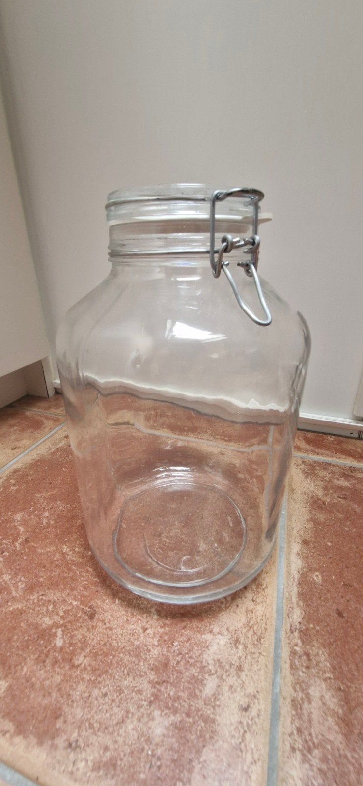 Glazen weckpot / voorraadpot met beugelsluiting - 28x16 cm, Ophalen, Voorraadpot, Wit, Glas