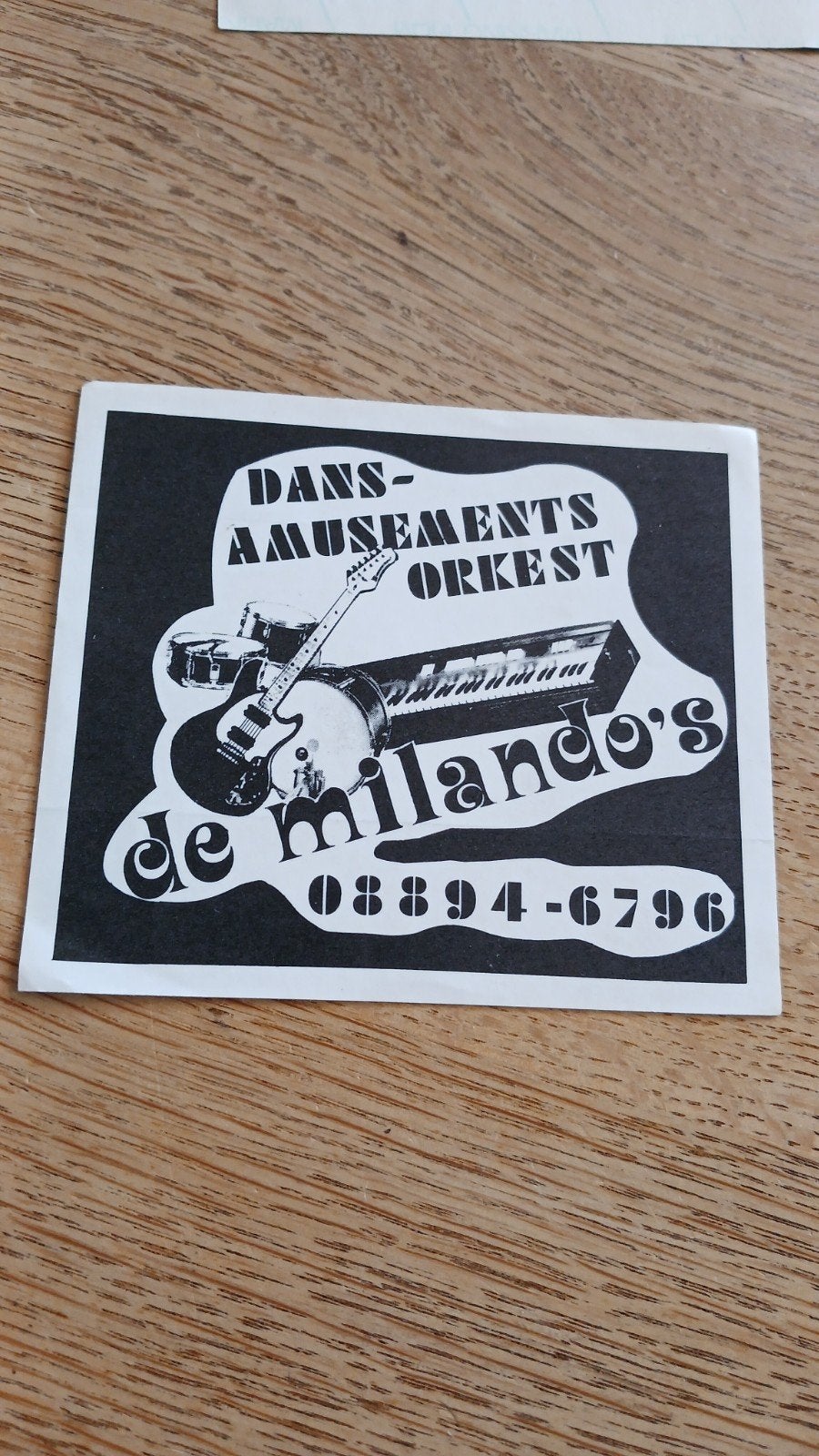 Sticker amusementsorkest De Milando's 08894-6796 WYCHEN, Ophalen of Verzenden, Zo goed als nieuw