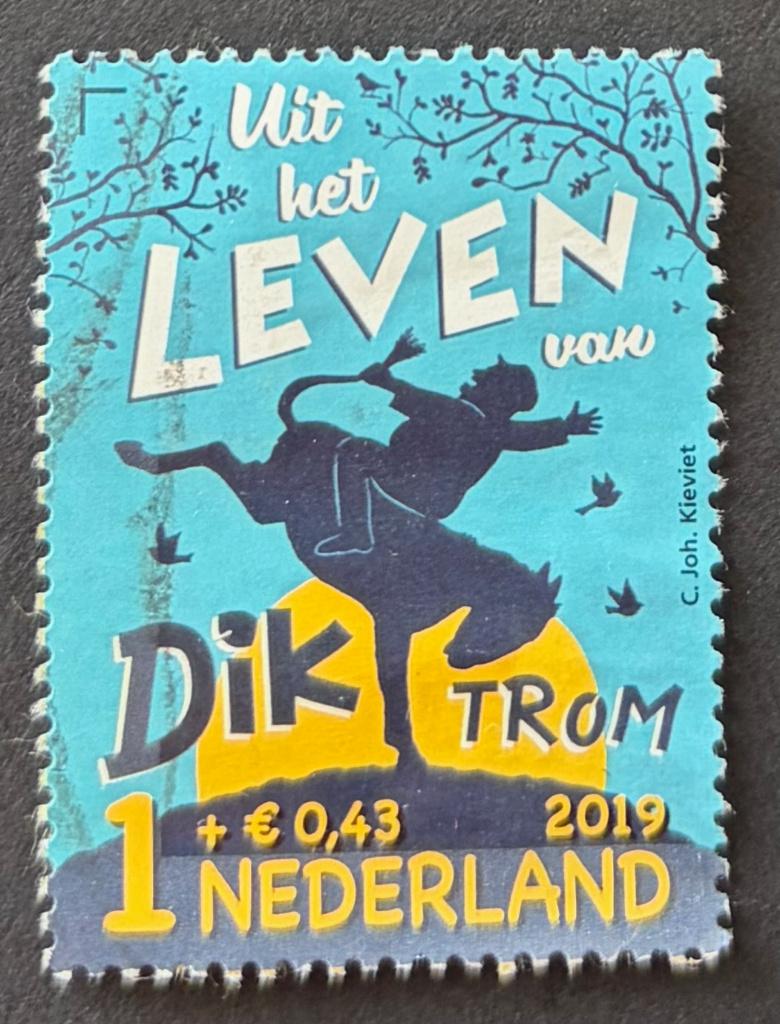 Postzegel Nederland Dick Trom, Postzegels en Munten, Ophalen of Verzenden, Na 1940, Gestempeld