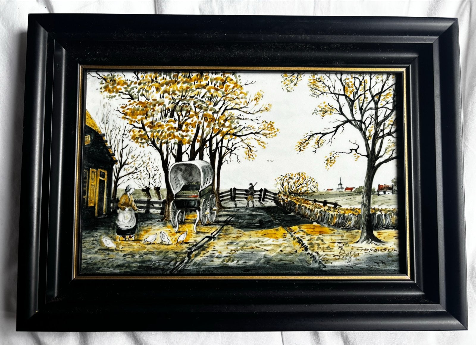 Oud Hollands Landschap Schilderij - Gesigneerd, Antiek en Kunst, Oud hollands, Ophalen of Verzenden, Gesigneerd, Landschap