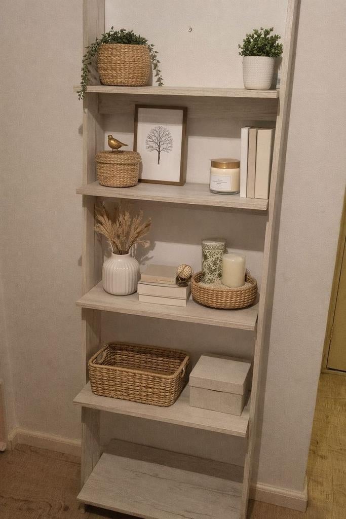 Moderne ladderkast/boekenrek - Licht hout, Ophalen, Met plank(en), Modern, Scandinavisch, 50 tot 100 cm