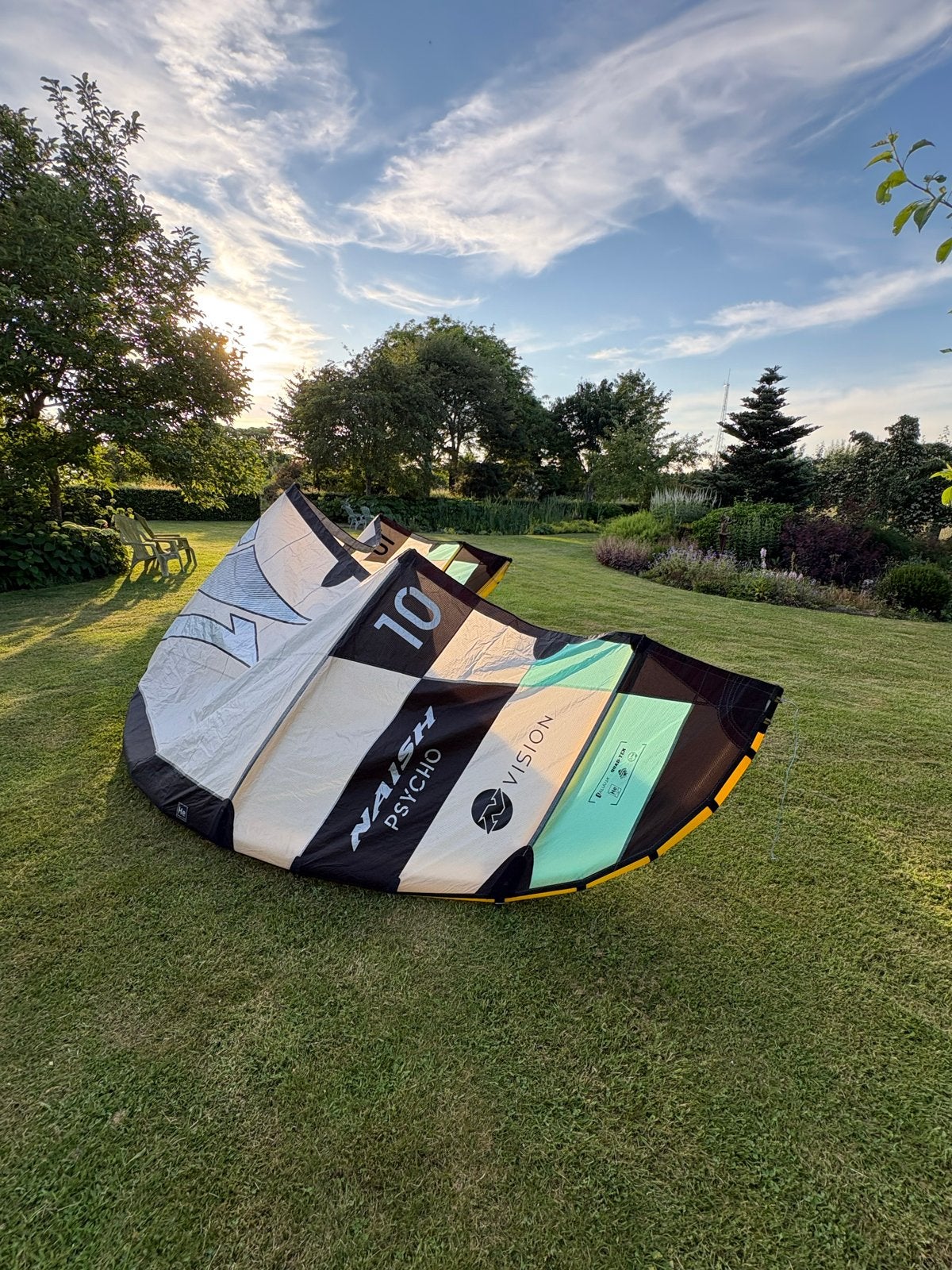 Naish Psycho Nvision 10m² Kite  Zgan, Geen board, Ophalen of Verzenden, Zo goed als nieuw, 10 m²