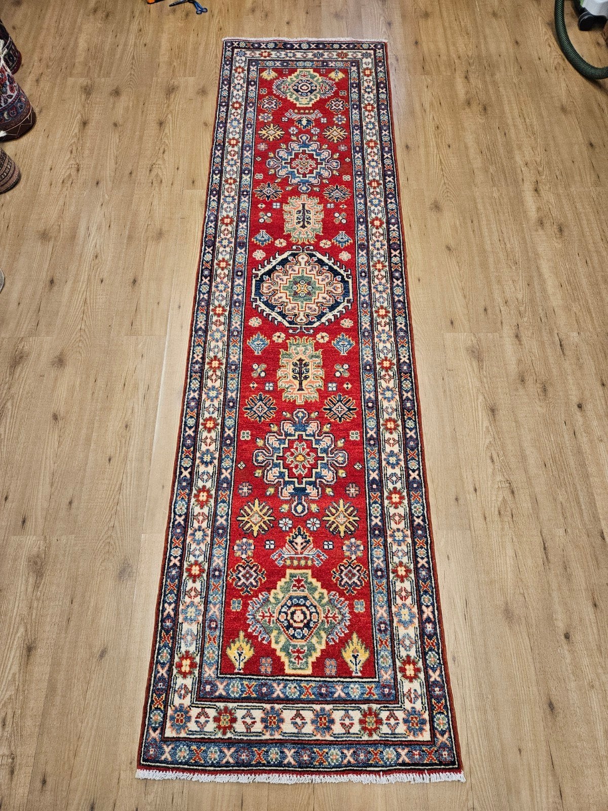 Handgeknoopt oosters tapijt loper kazak 292x77, Info@SlatsAntiek.nl, Perzisch, Vof Slats Antiek, Crème