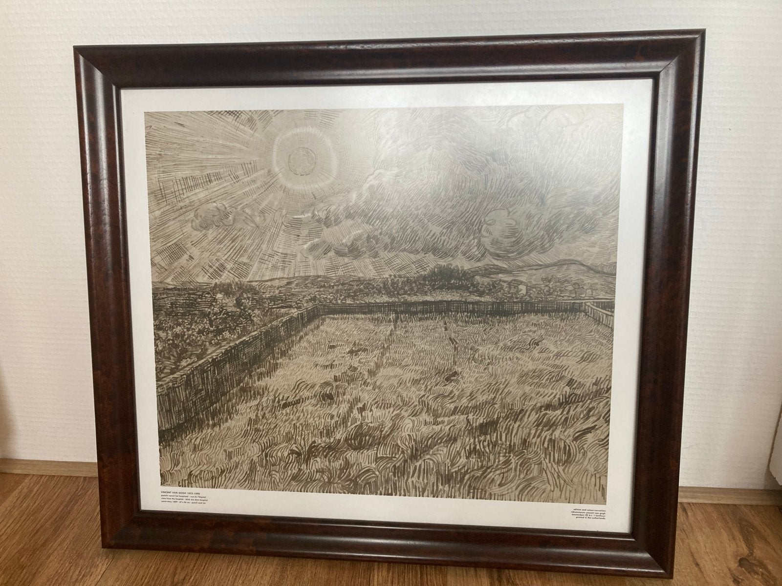 Ingelijste reproductie Vincent van Gogh - 65x55 cm, Antiek en Kunst, Ophalen, Reproductie, Print/reproductie, Ingelijst