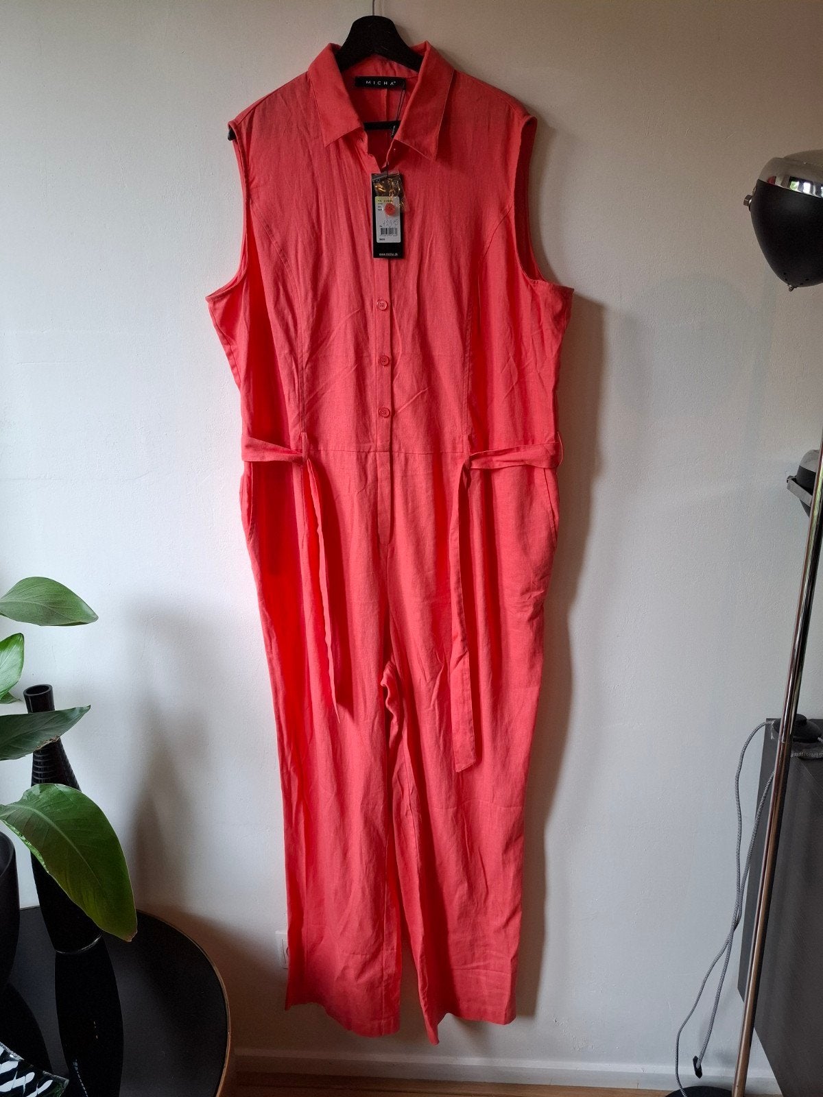 Micha oranje linnen jumpsuit maat:48, Kleding | Dames, Maat 46/48 (XL) of groter, Nieuw, Oranje, Ophalen of Verzenden