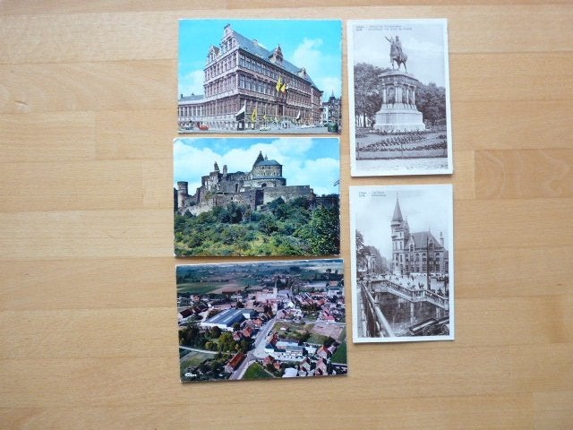 5x ansichten Belgie / Luxemburg, Ophalen of Verzenden, 1940 tot 1960, Antwerpen