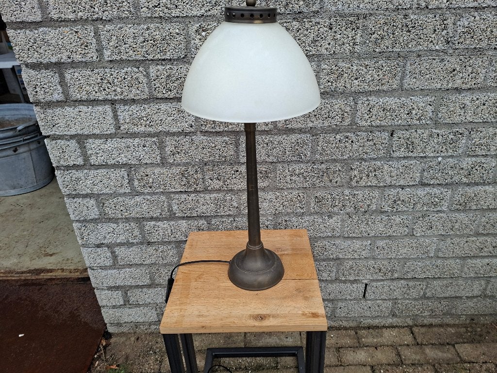 mooie in nieuwstaat vintage franse bronse tafel lamp