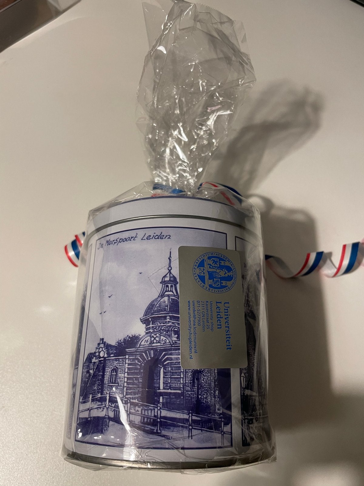 Delfts Blauw stroopwafels in blik - Universiteit Leiden, Ophalen of Verzenden, Nieuw