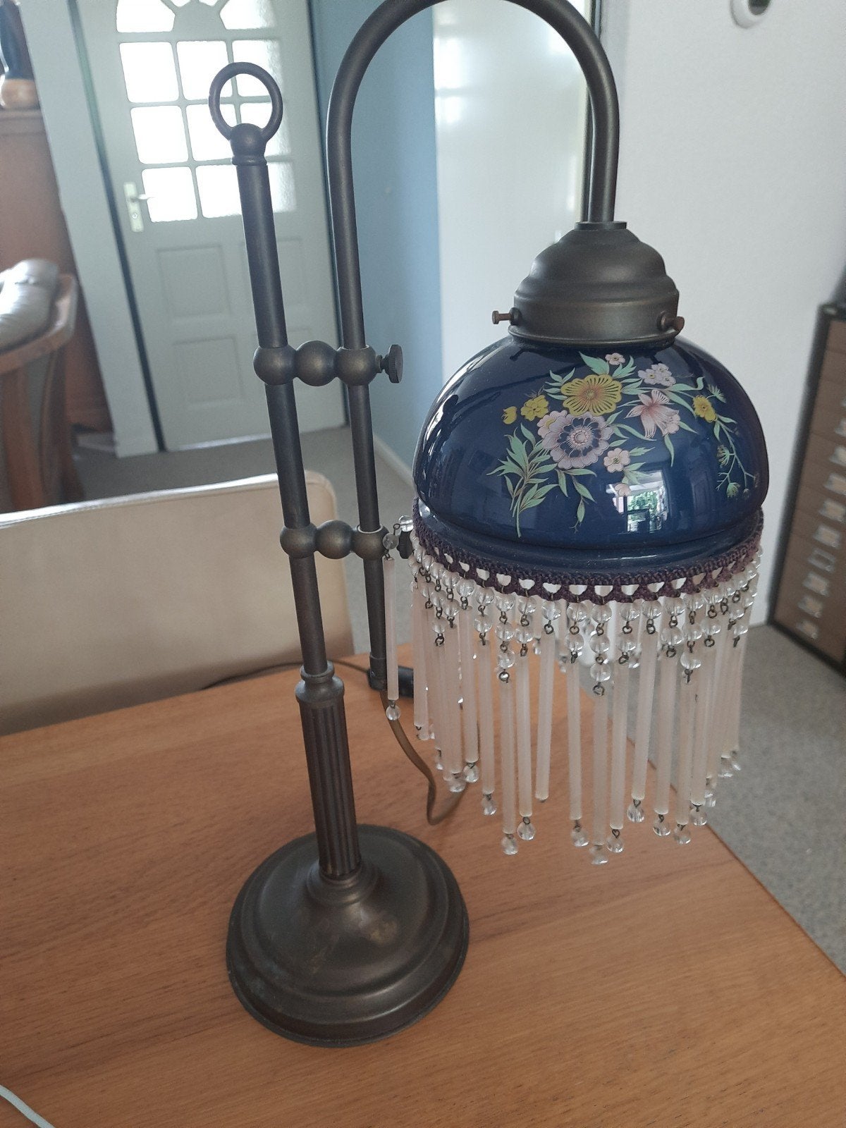 Klassieke Metalen Glas Crystal lamp *Didam *, Ophalen of Verzenden