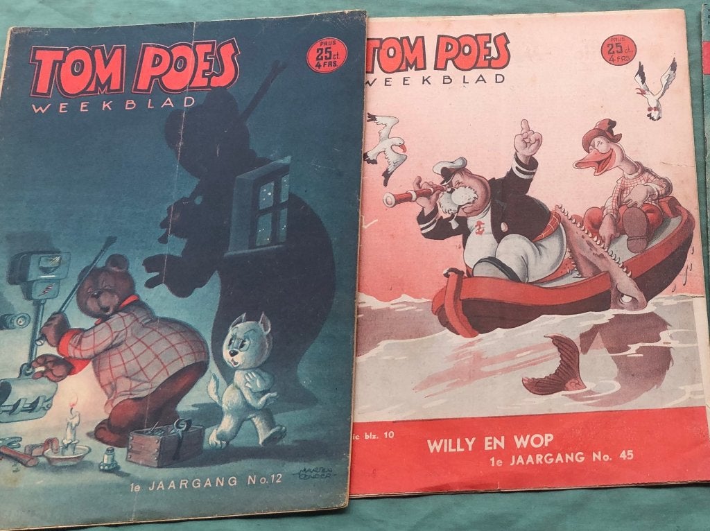 Tom Poes weekblad eerste jaargang 2 keer 1947, Boeken, Meerdere stripboeken, Ophalen of Verzenden, Gelezen