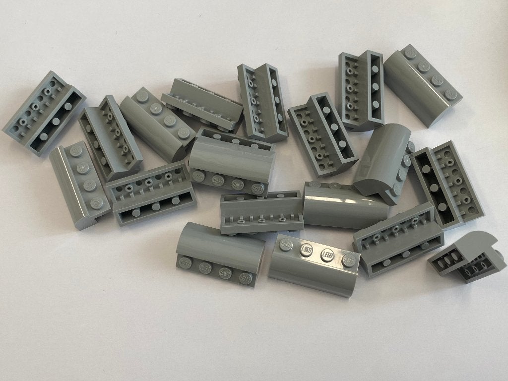 Partij 20x nieuwe 2x4x1 Lego gebogen stenen, diverse kleuren, Overige thema's, Lego, Nieuw, Ophalen of Verzenden