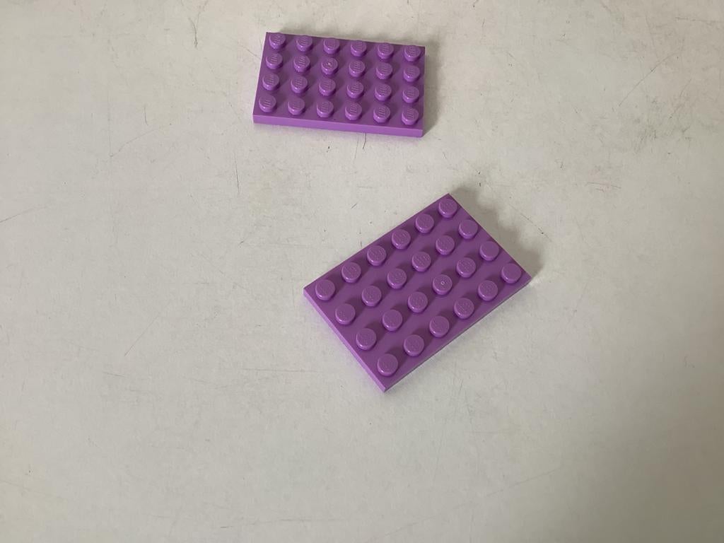 Lego plaat 4x6 donker lavendel, Ophalen of Verzenden, Gebruikt, Losse stenen, Lego
