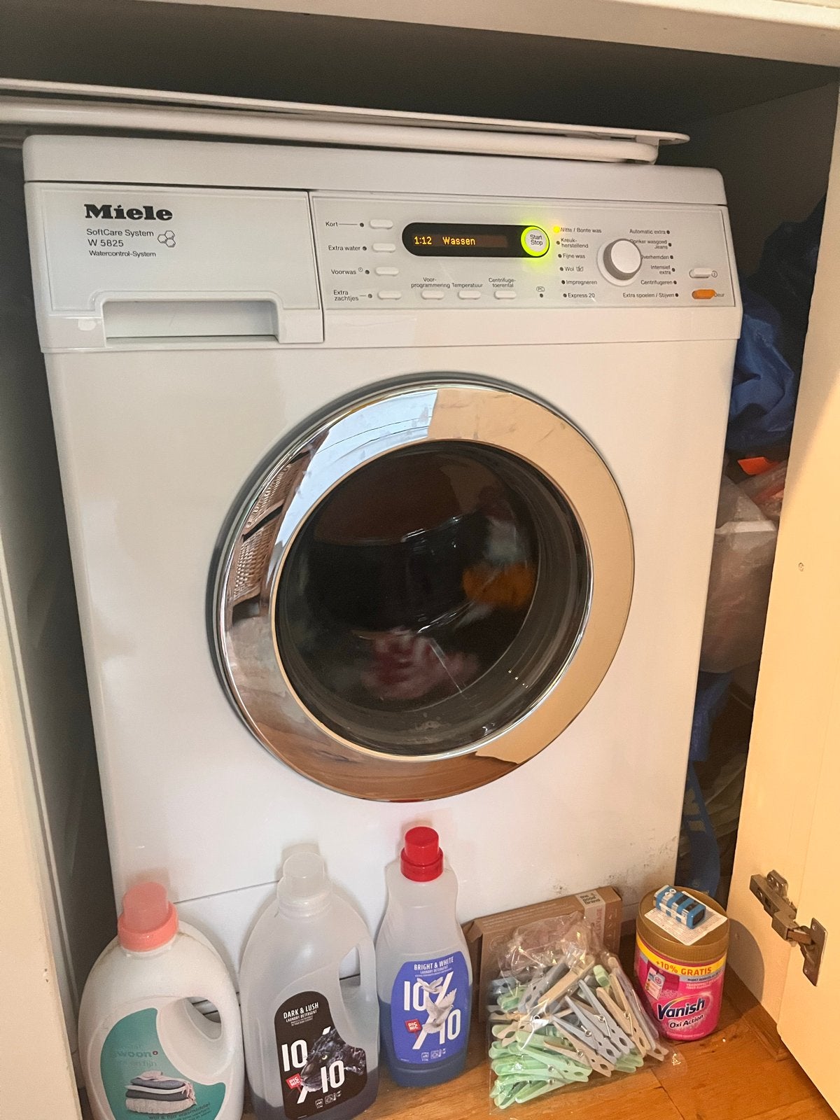 Miele W 5825 SoftCare System Wasmachine, Ophalen, Gebruikt, Voorlader, Wolwasprogramma