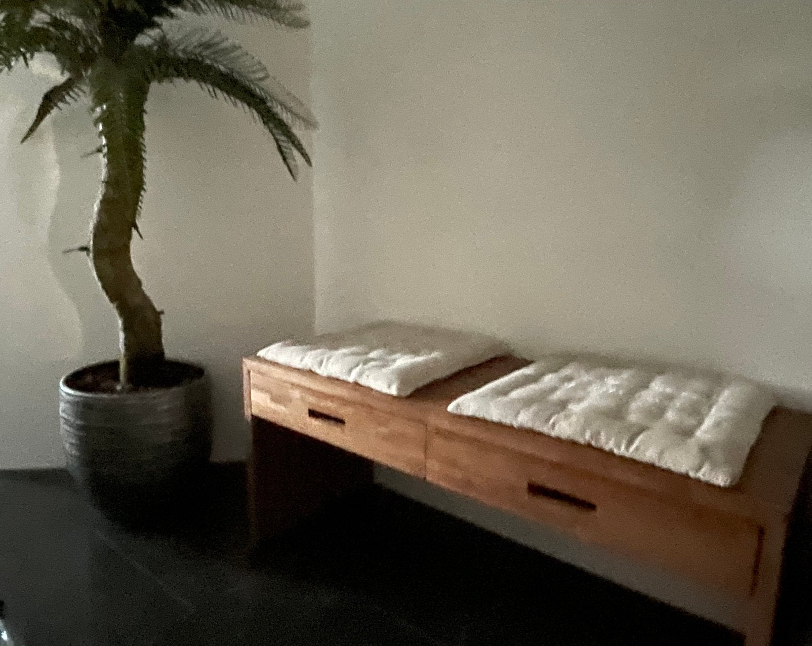 Halbankje/Sidetable/bijzet tafel massief Teakhout, Ophalen, 50 tot 100 cm, Teakhout, Zo goed als nieuw