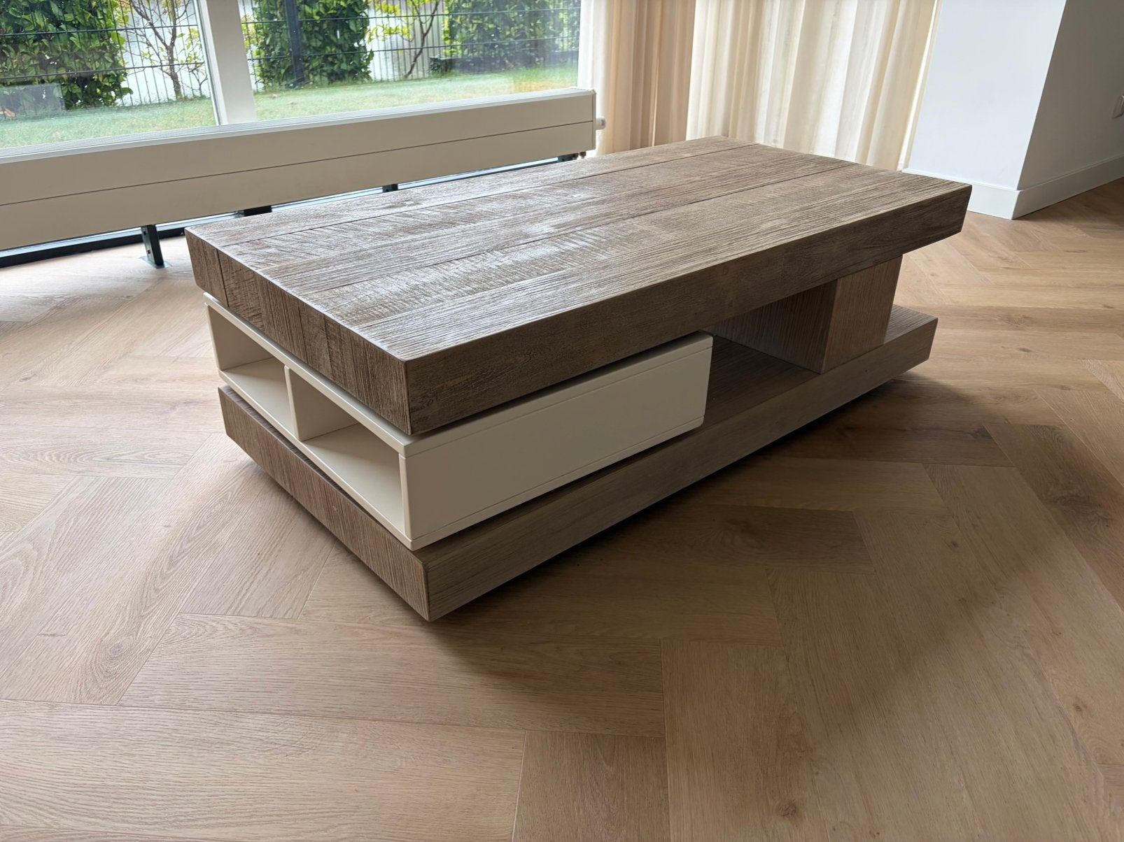 Henders & Hazel  120x60 salontafel hout wit, 100 tot 150 cm, Zo goed als nieuw, Overige houtsoorten, 50 tot 100 cm