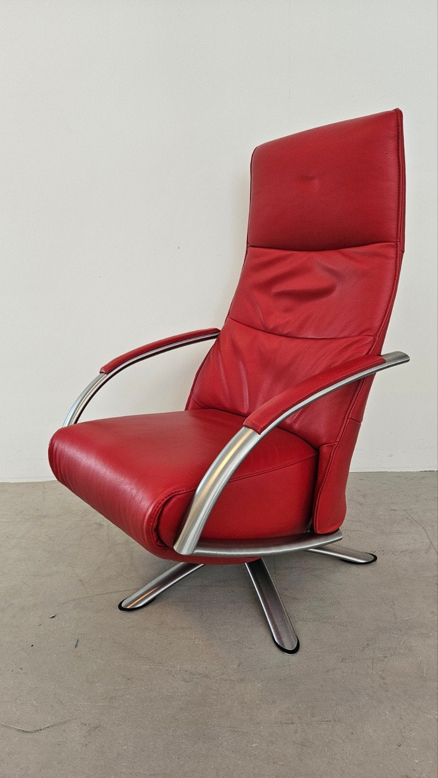 De Toekomst twice relax-fauteuil bij Zitgemak joure, Huis en Inrichting, Ophalen, Zo goed als nieuw, 50 tot 75 cm, Leer