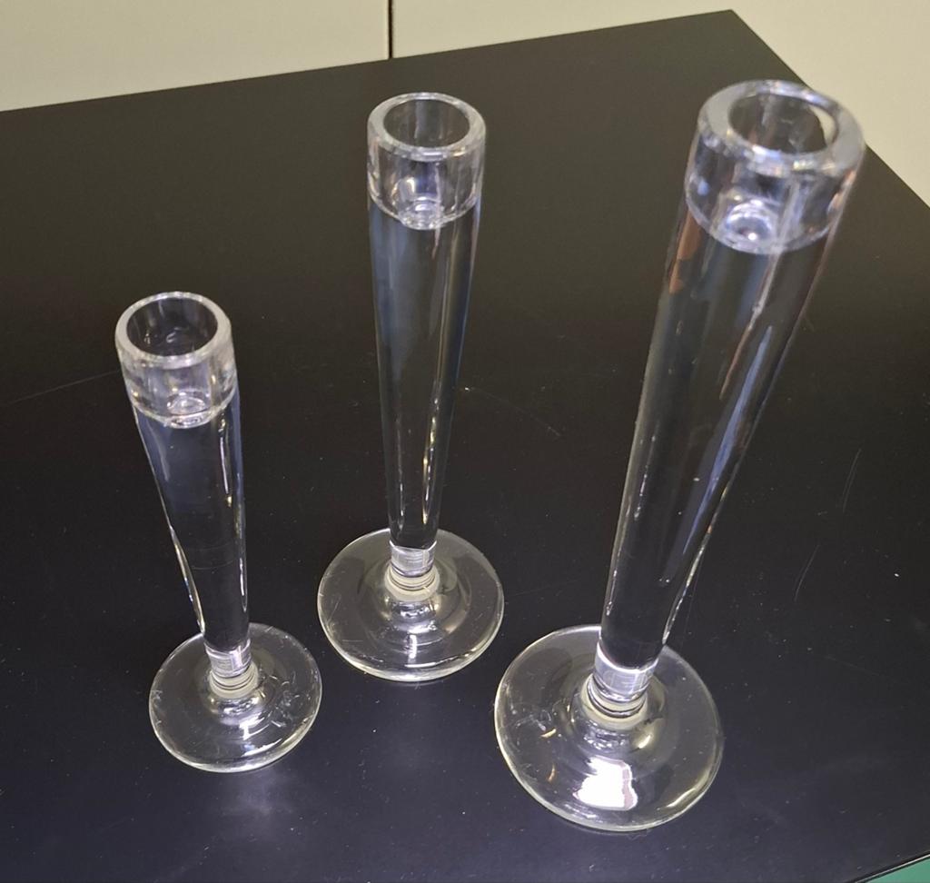 Set van 3 Royal Leerdam Crystal kandelaars, Ophalen