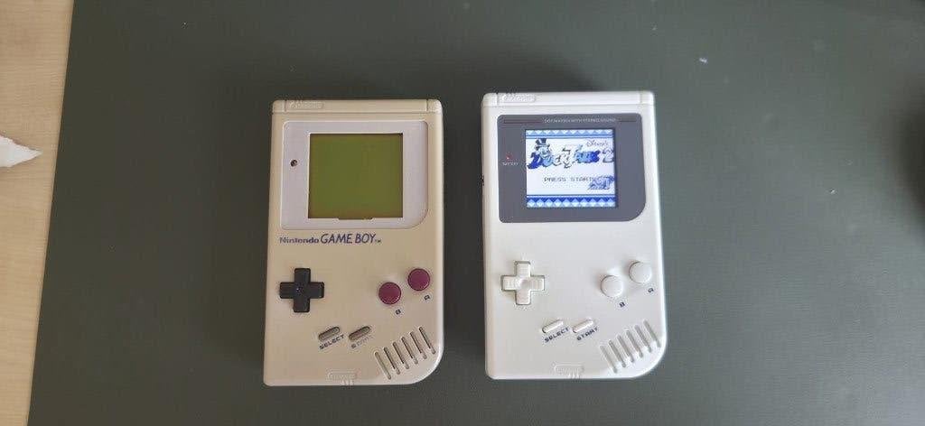 Nintendo GameBoy Classic DMG 01 IPS USB-C Mod, Spelcomputers en Games, Ophalen of Verzenden, Refurbished, Game Boy Classic, Met games