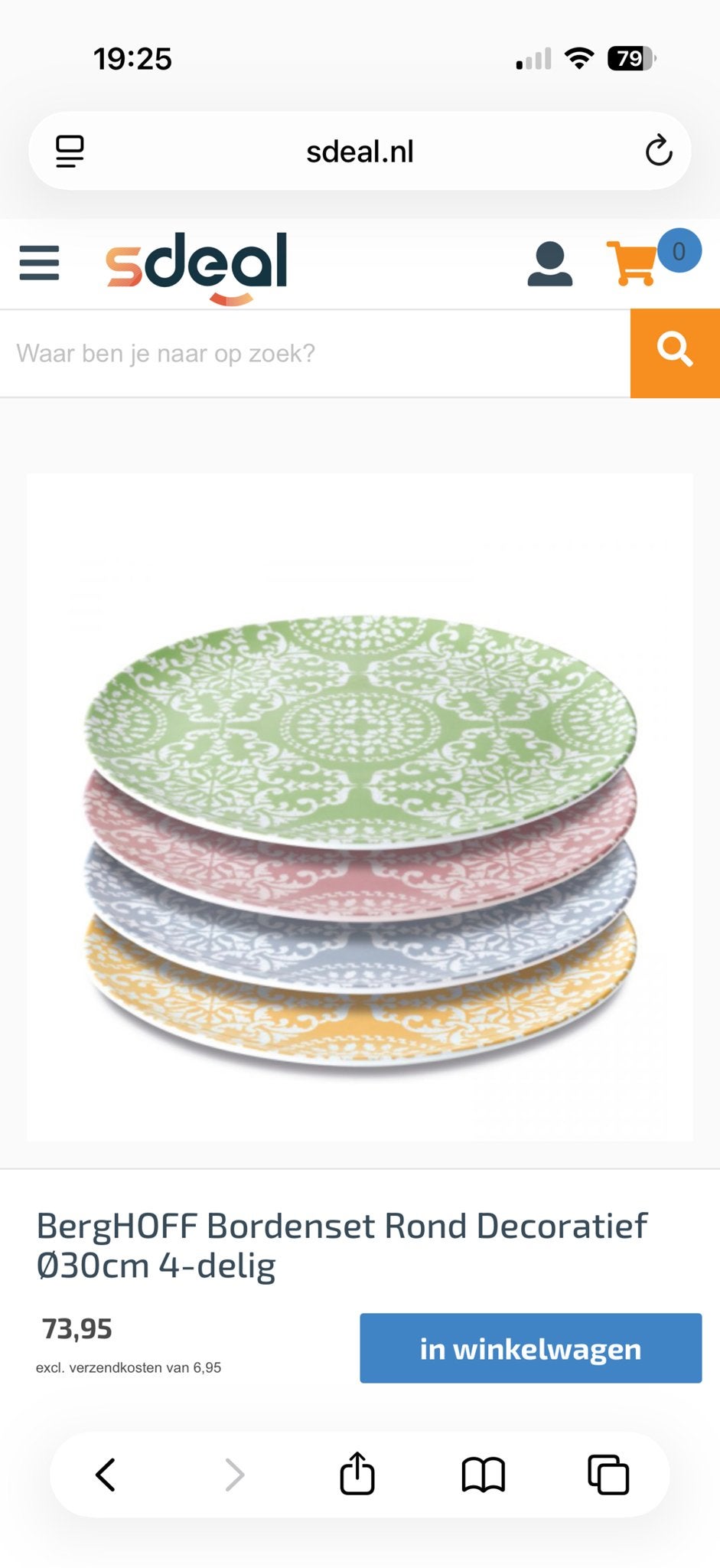 Nieuw BergHOFF Bordenset Rond Decoratief Ø30cm 4-delig, Ophalen, Nieuw, Overige merken, Bord(en)