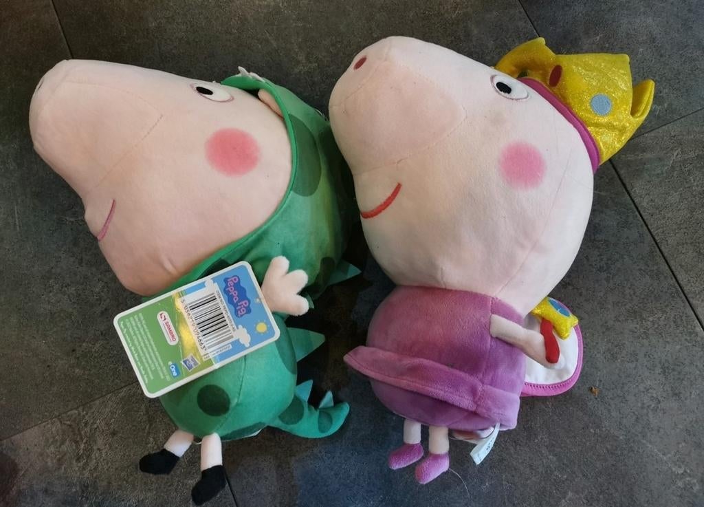 Peppa Pig knuffels: Peppa als prinses en George als dino, Ophalen, Zo goed als nieuw, Overige typen
