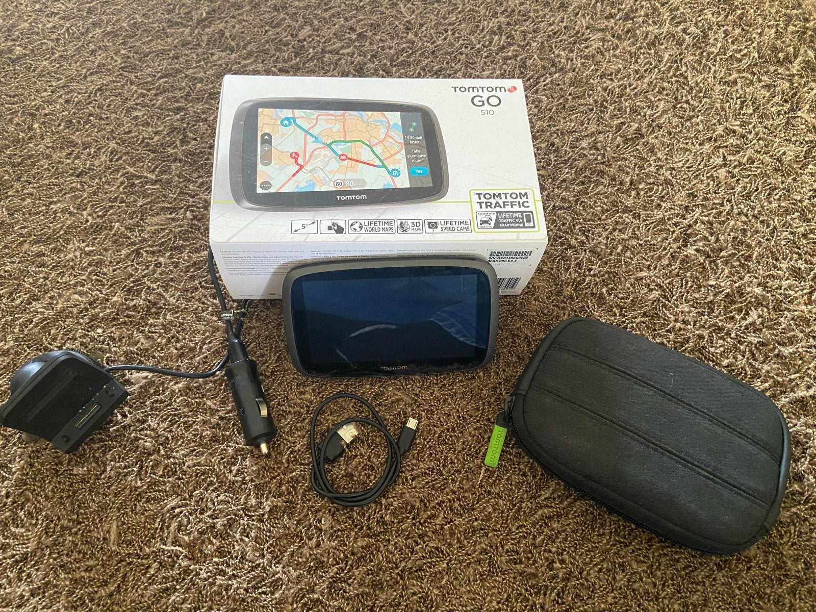 TomTom GO 510 navigatiesysteem met accessoires, Ophalen of Verzenden, Gebruikt