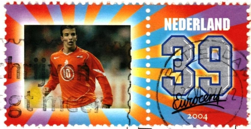 988283 Oudenbosch 80+ NB zegel Voetbal Ruud van Nistelrooij, Verzamelen, Ophalen of Verzenden, 1980 tot heden, Gelopen, Noord-Brabant