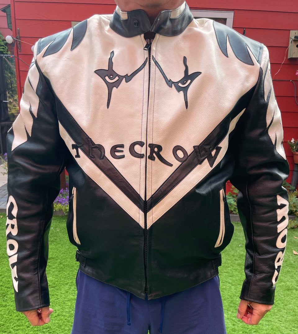 Unieke vintage The Crow Leren Motorjas  90,er jaren Maat 3XL, Motoren, Kleding | Motorkleding, Ophalen of Verzenden, Tweedehands