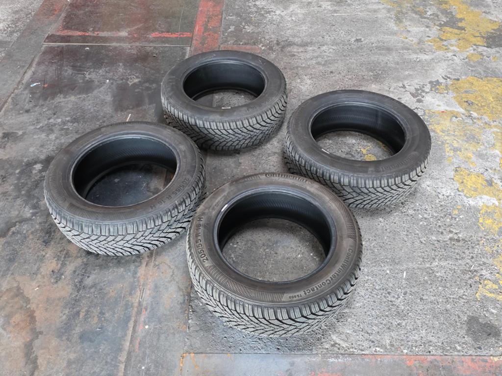 4x Continental WinterContact TS850 205/55 R16 Winterbanden, Ophalen, Gebruikt