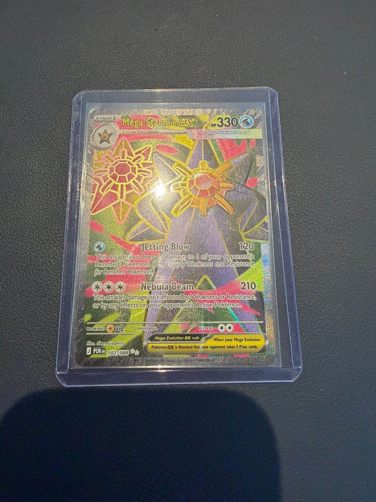 Pokemon Mega Starmie EX POR 102, Hobby en Vrije tijd, Verzamelkaartspellen | Pokémon, Ophalen of Verzenden, Zo goed als nieuw