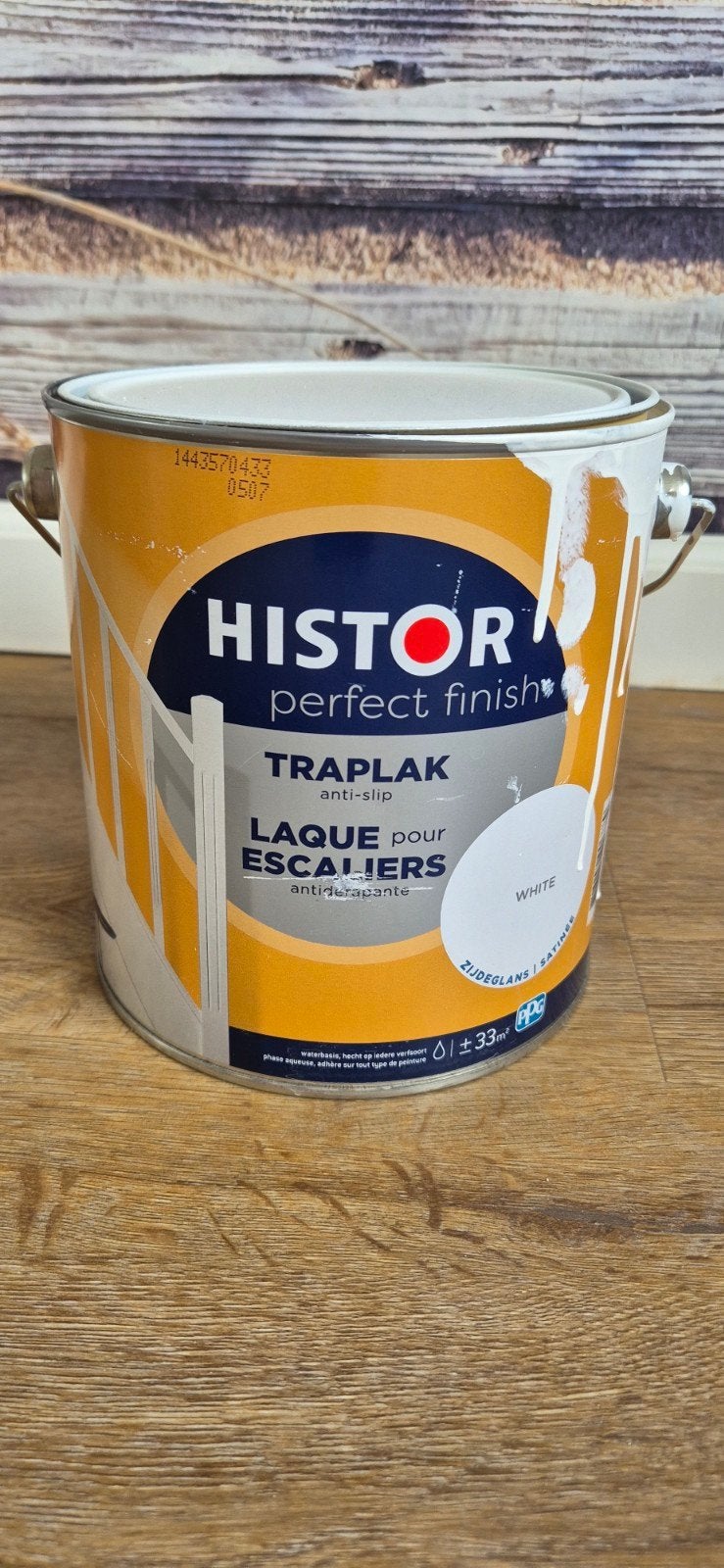 Blik Histor Perfect Finish Traplak 2,5 liter, Ophalen, Wit, Nieuw, Verf