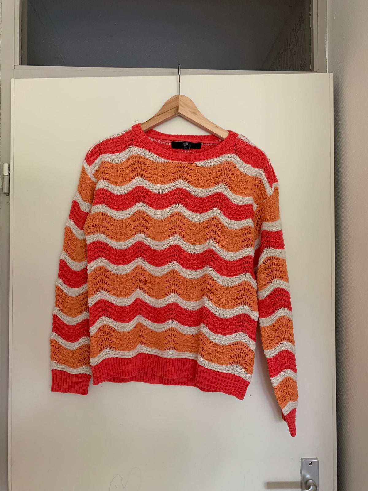 Luchtig gebreid truitje, Kleding | Dames, Truien en Vesten, Ophalen, Zo goed als nieuw, Maat 38/40 (M), Oranje