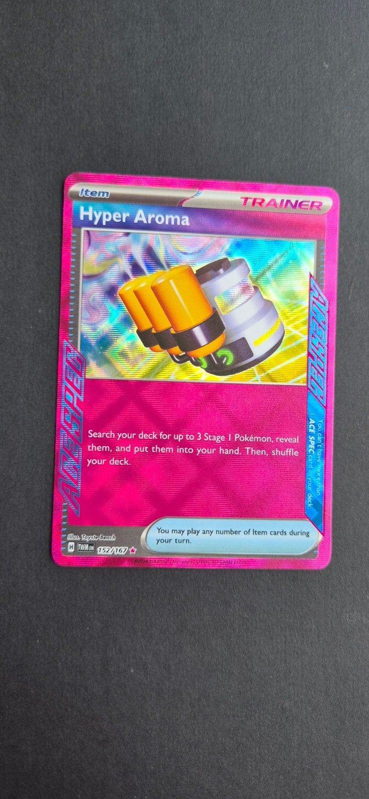 Hyper Aroma (TWM 152) - Pokémon Trainer Kaart, Ophalen of Verzenden, Zo goed als nieuw, Losse kaart, Foil