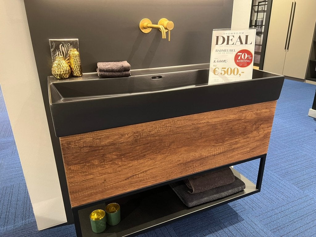Moderne wastafelkast met wasbak - showroommodel, Ophalen, Nieuw, 50 tot 100 cm, Minder dan 100 cm